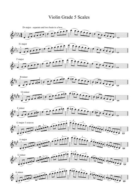 Grade 5 Violin Scales Sheet Music