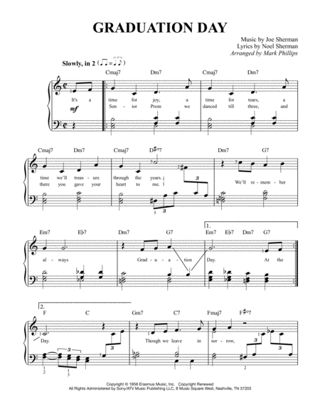 Graduation Day Sheet Music