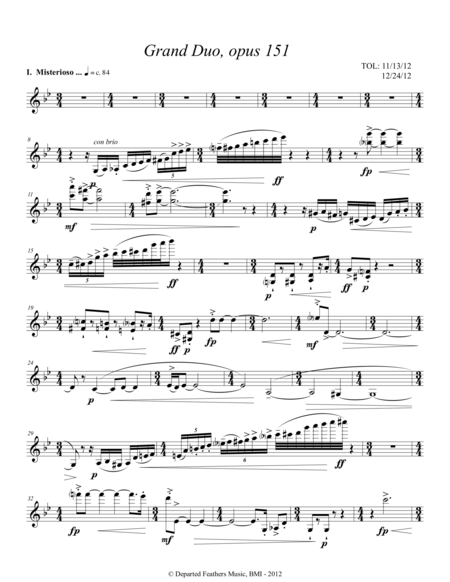 Free Sheet Music Grand Duo Opus 151 2012 Violin Part