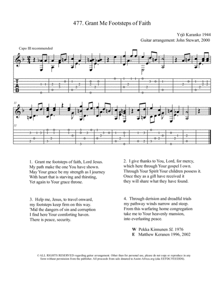 Grant Me Footsteps Sheet Music