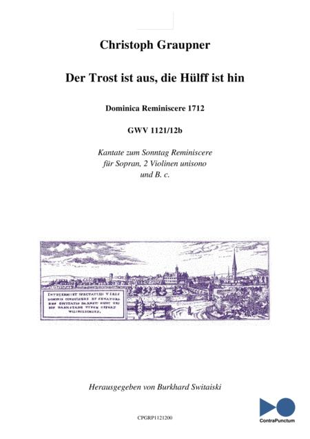 Graupner Christoph Cantata Der Trost Ist Aus Die Hlff Ist Hin Gwv 1121 12b Sheet Music