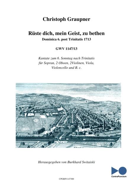 Graupner Christoph Cantata Rste Dich Mein Geist Zu Bethen Gwv 1147 13 Sheet Music