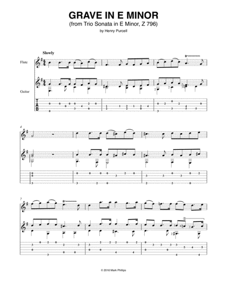 Grave In E Minor From Trio Sonata In E Minor Z 796 Sheet Music