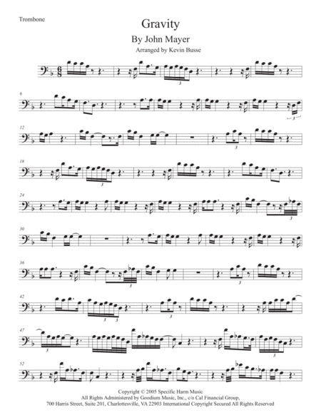 Free Sheet Music Gravity Trombone