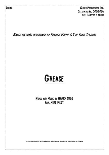 Free Sheet Music Grease Drums