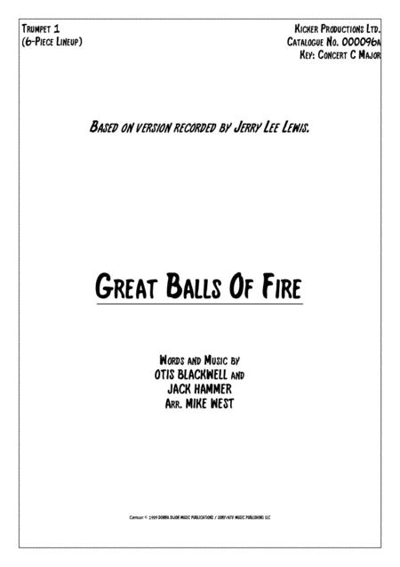 Great Balls Of Fire 6 Piece Brass Section Sheet Music