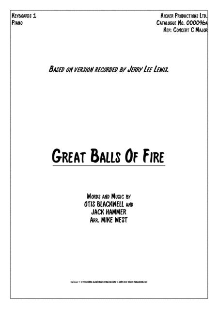 Great Balls Of Fire Keyboards 1 Sheet Music