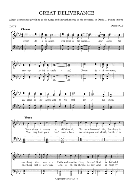 Great Deliverance Sheet Music