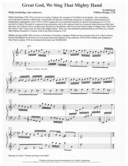 Free Sheet Music Great God We Sing That Mighty Hand