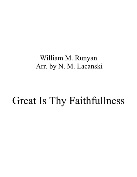 Free Sheet Music Great Is Thy Faithfullness