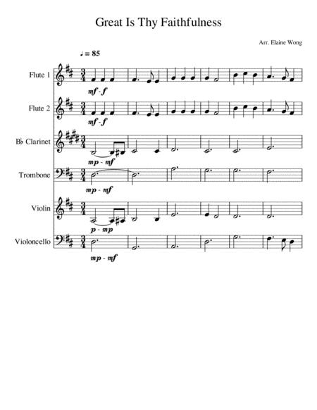 Great Is Thy Faithfulness Chamber Orchestra Sheet Music