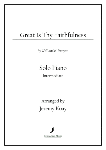 Great Is Thy Faithfulness Solo Piano Sheet Music