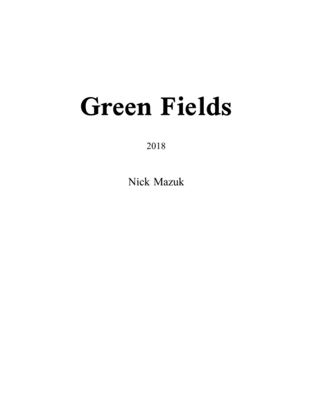 Free Sheet Music Green Fields