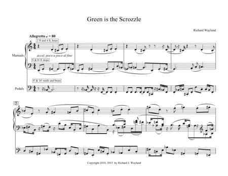 Free Sheet Music Green Is The Scrozzle