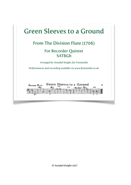 Green Sleeves To A Ground Sheet Music