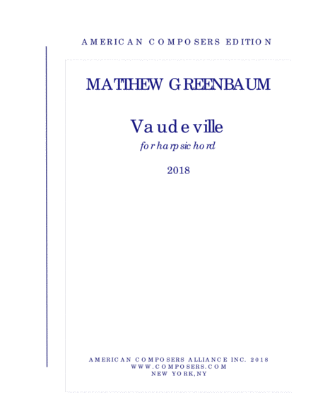 Free Sheet Music Greenbaum Vaudeville