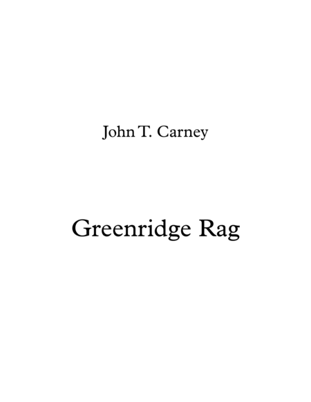 Greenridge Road Rag Sheet Music