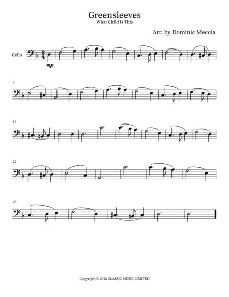 Greensleeves Cello Sheet Music