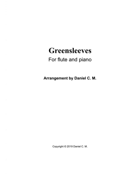 Greensleeves For Flute And Piano Easy Sheet Music