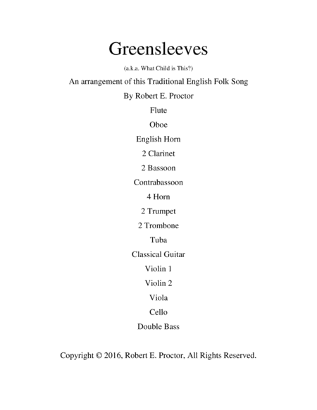 Free Sheet Music Greensleeves For Guitar And Orchestra