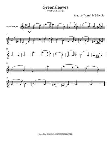 Greensleeves French Horn Sheet Music