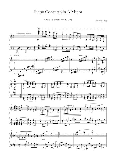 Free Sheet Music Grieg Piano Concerto