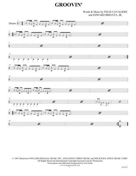 Groovin Sheet Music