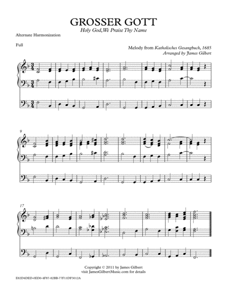 Grosser Gott Holy God We Praise Thy Name Ora Sheet Music