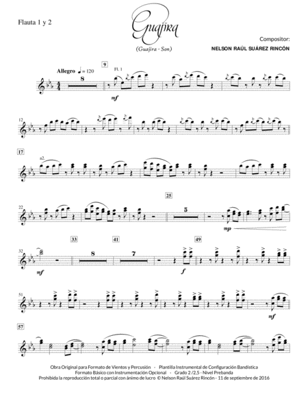 Guajira Parts Sheet Music