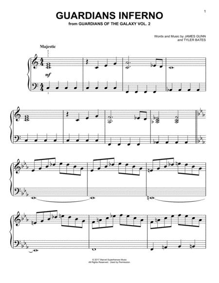 Guardians Inferno From Guardians Of The Galaxy Sheet Music