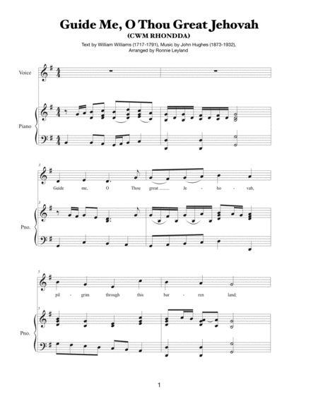 Guide Me O Thou Great Jehovah Sheet Music