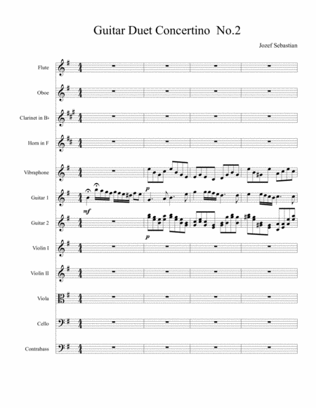 Free Sheet Music Guitar Duet Concertino No 2 Jozef Sebastian