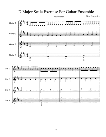 Guitar Ensemble Exercise Sheet Music