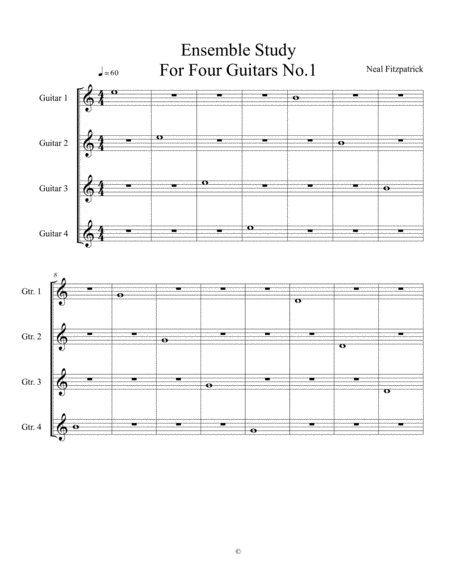 Guitar Ensemble Study No 1 Sheet Music