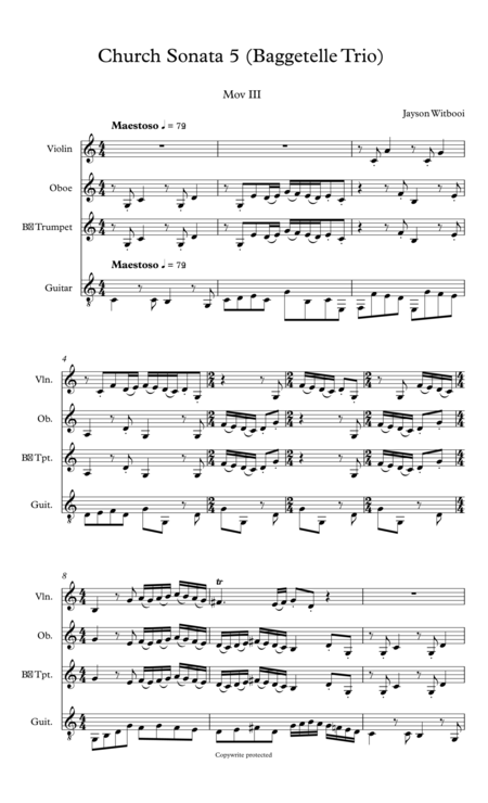 Free Sheet Music Guitar Trio Iii Mov Allegro