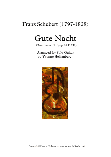 Gute Nacht Arranged For Solo Guitar Tab Sheet Music