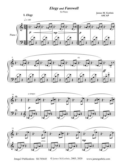 Guthrie Elegy Farewell For Piano Sheet Music