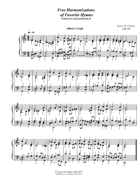 Guthrie Harmonizations Vol 2 General Hymns Ii Sheet Music