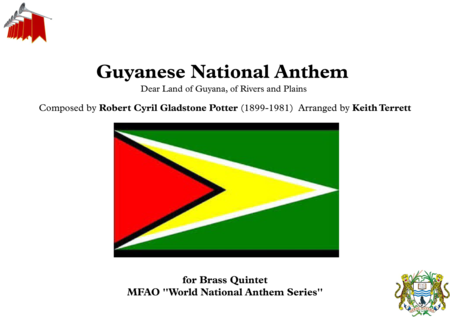 Guyanese National Anthem Dear Land Of Guyana Of Rivers And Plains For Brass Quintet Sheet Music