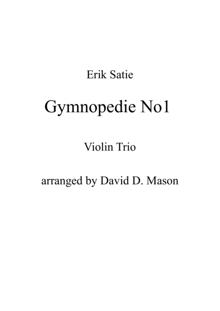 Gymnopedie No1 Sheet Music