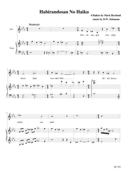 Free Sheet Music Habirandosan No Haiku Alto And Piano