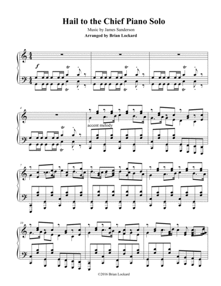 Free Sheet Music Hail To The Chief Solo Piano