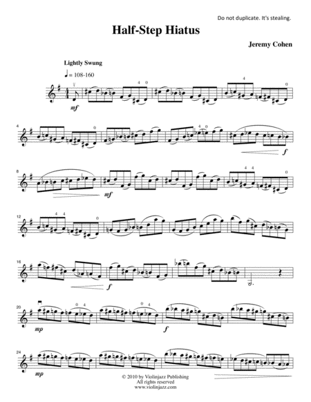 Half Step Hiatus Solo Sheet Music