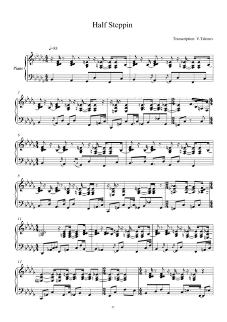 Free Sheet Music Half Steppin