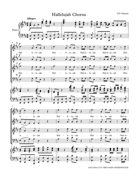 Free Sheet Music Hallelujah Chorus From The Messiah Ch19