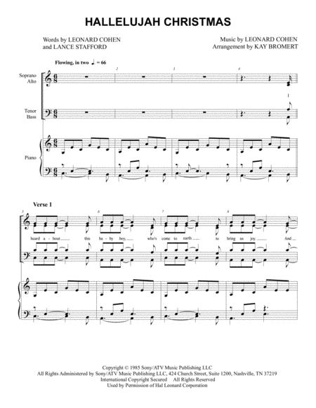 Hallelujah Christmas Satb Sheet Music