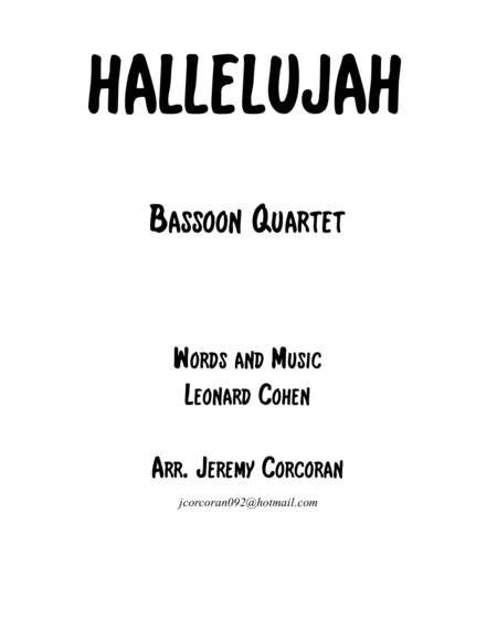 Hallelujah For Bassoon Quartet Sheet Music