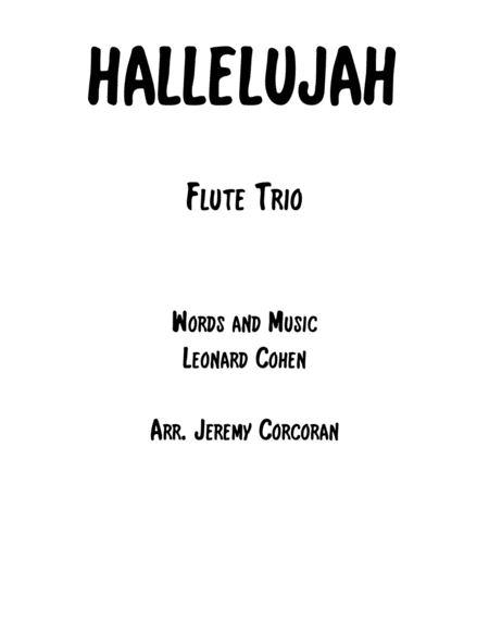 Free Sheet Music Hallelujah For Flute Trio