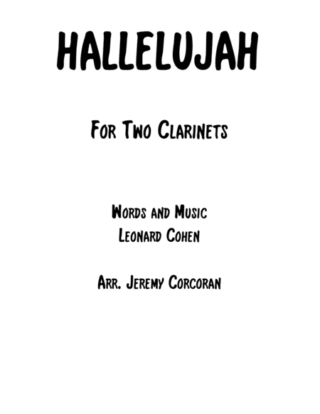 Hallelujah For Two Clarinets Sheet Music