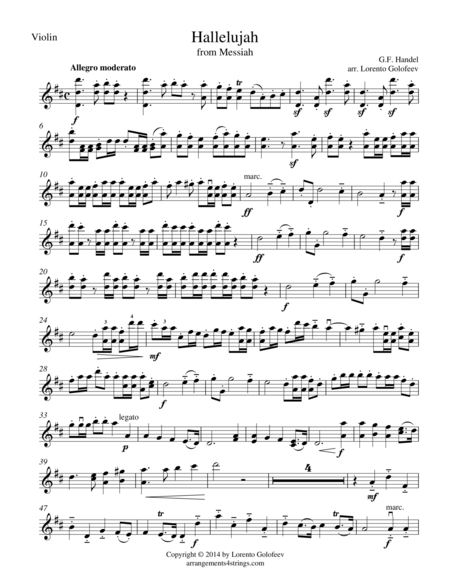 Hallelujah From Messiah String Trio Sheet Music